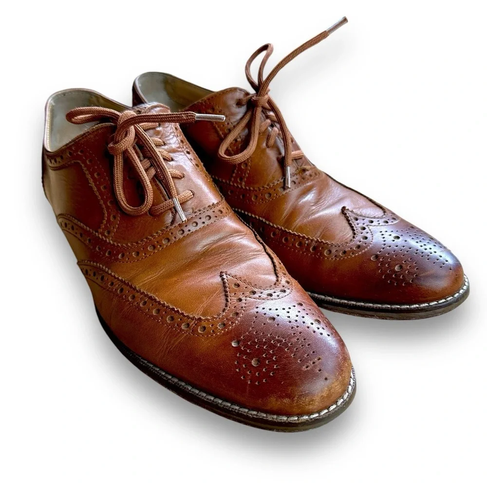Cole Haan Mens Oxford 9.5M Wingtip Leather Grand OS Cambridge‎ Shoes C12915